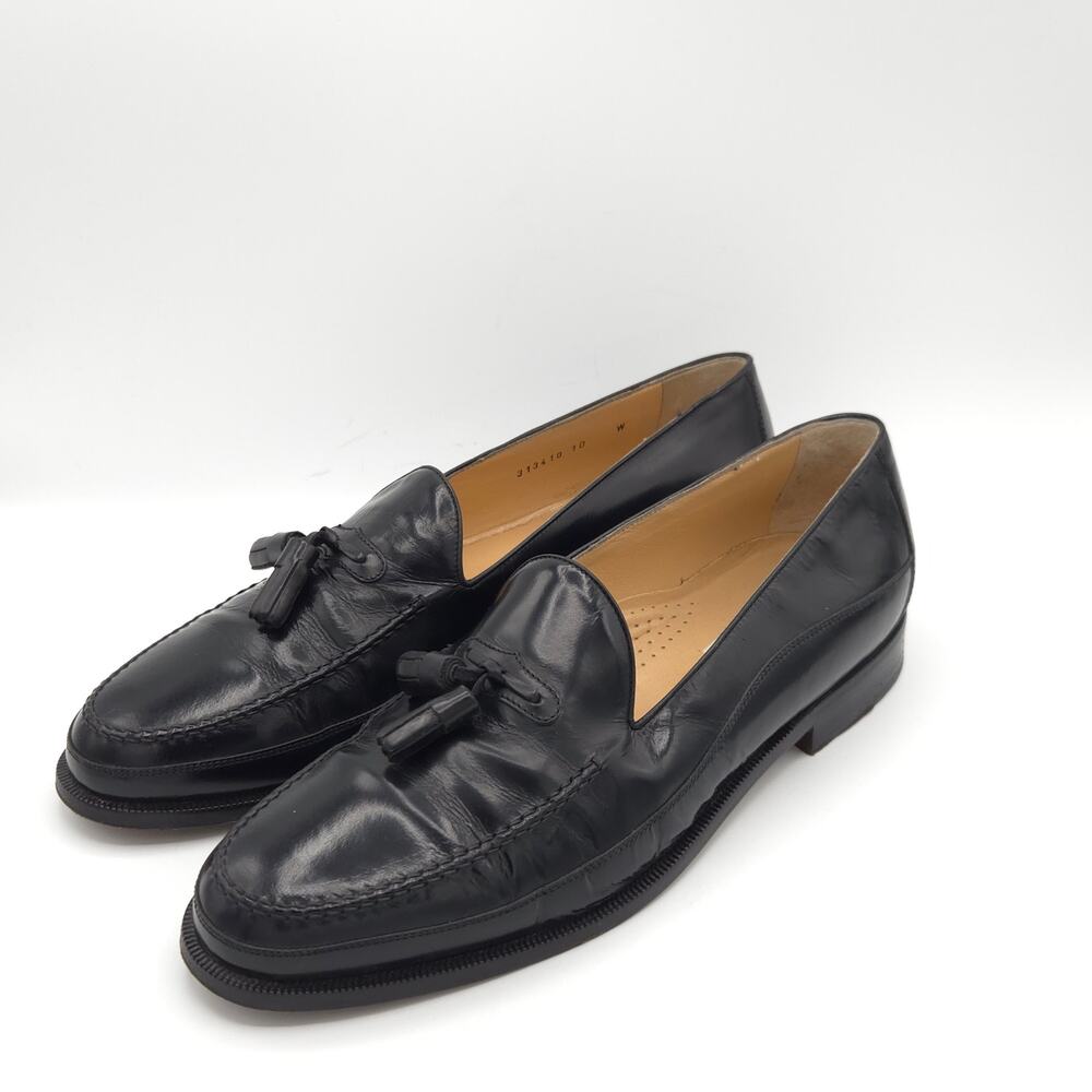 Zanin for Botticelli Black Italian Leather Loafers Tassels Size 10